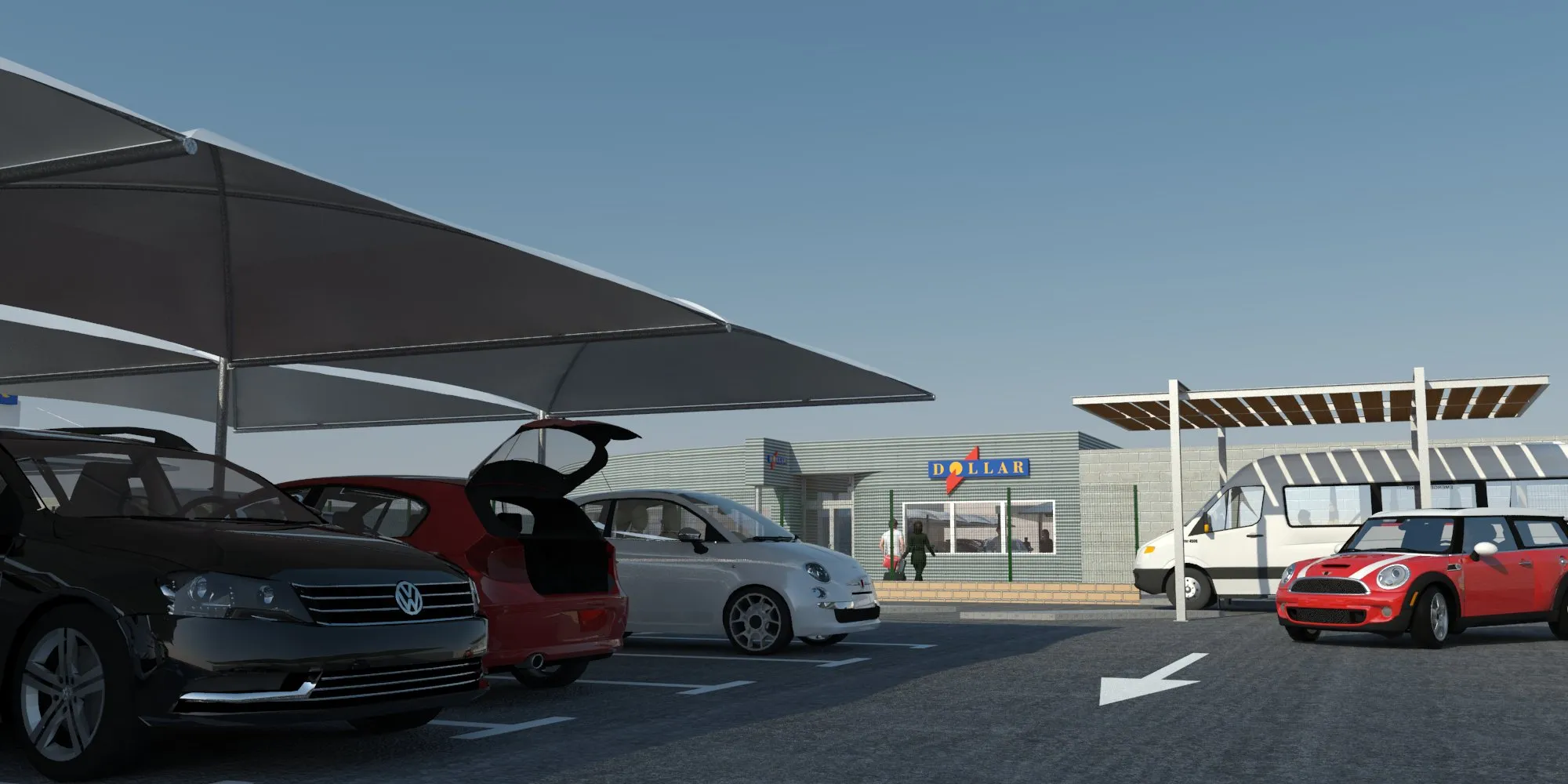 Proa Rent a Car project with parking and service area